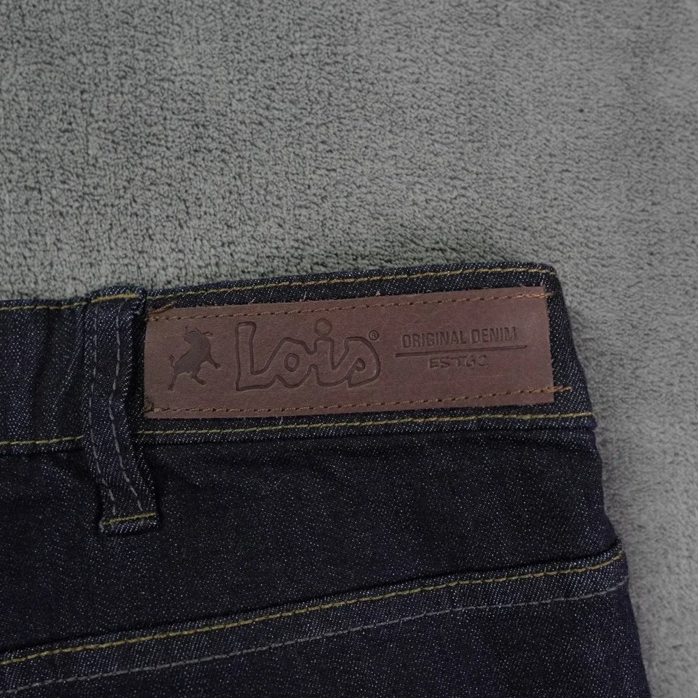 Lois Brad Slim Jeans Men 38x27.5 Dark Blue Straight Leg Stretch Comfort Waist